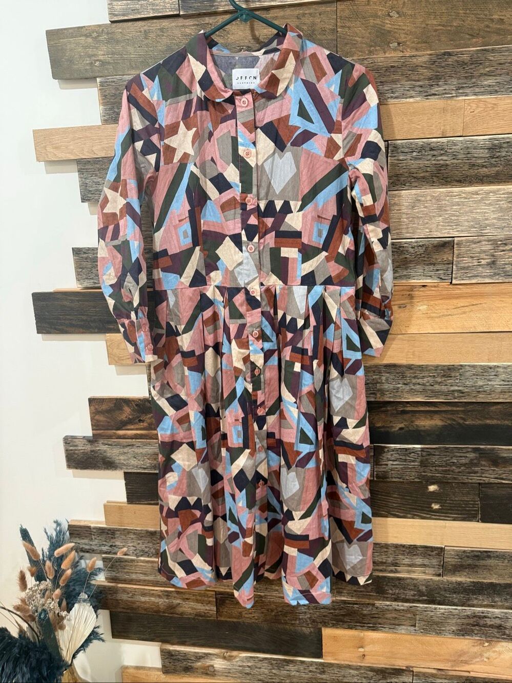 Offon clothing button front midi dress fit sz Small